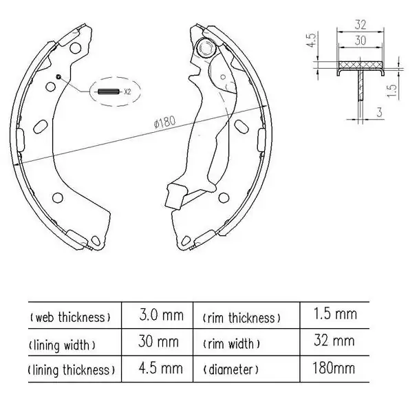 MGA 54144 | Kampana Balata Arka Küçük Tip 7 İnç Hyundai Getz 02 05 Abssız