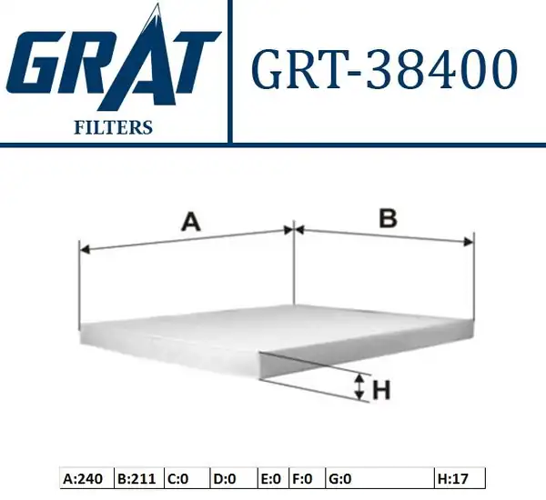 GRAT 38400 | Kabin Filtresi Kia Cerato 04 10 Carnıval 06 Sorento 09 15