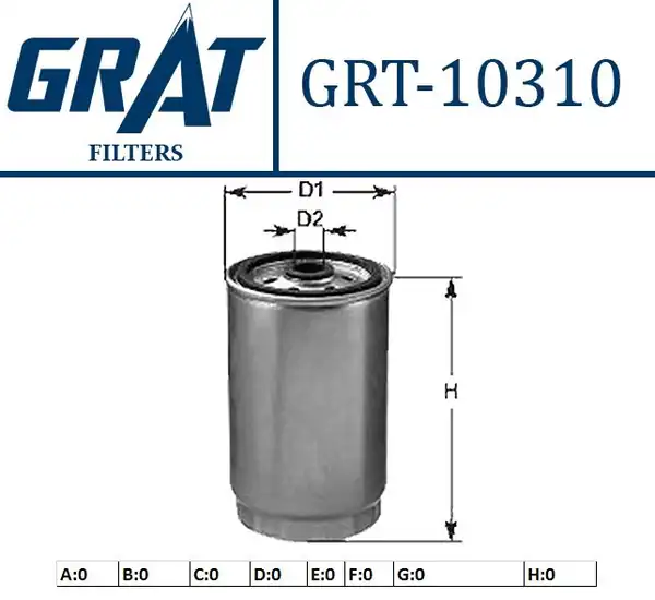 GRAT 10310 | Mazot Filtresi Fiat Ducato Punto Ford Transit Peugeot Boxer Citroen Jumper Hyundai Accent Getz CRDI