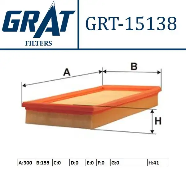 GRAT 15138 | Hava Filtresi VW Golf V 1 4fsi 03 Polo 1 4fsi 02 06 Touran 1 6fsi 03 07 115hp