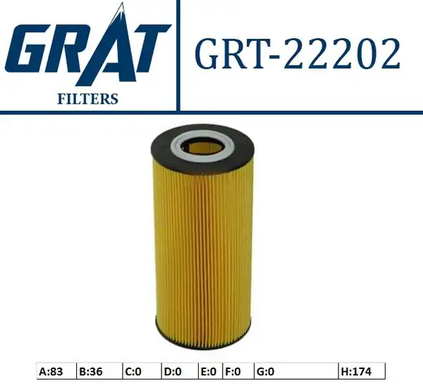 GRAT 22202 | Yağ Filtresi Mercedes Om604 Sprinter Vito