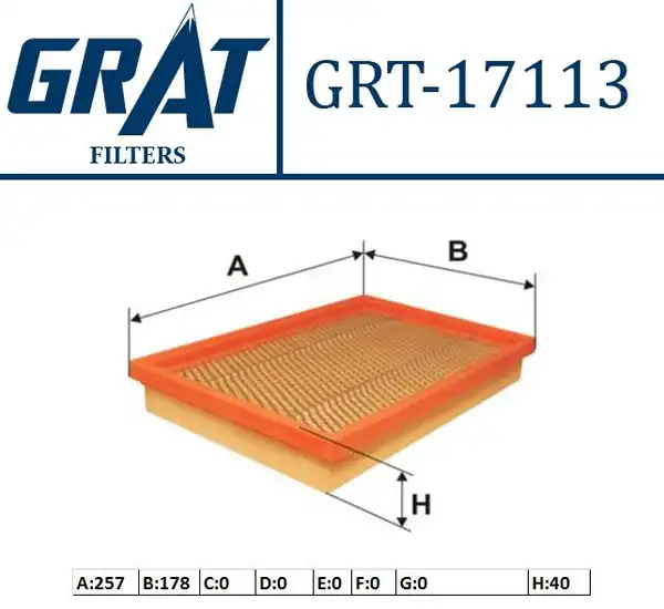 GRAT 17113 | Hava Filtresi Ford Fiesta 1 25 1 6 95 02 Hyundai Elantra 01 06 Santafe 00 06 Mazda 626 121