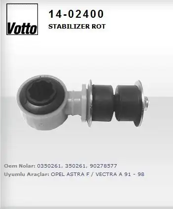 VOTTO 14-02400-14 | 02400 Stabilizer Rot Ön 18mm Opel Astra F Vectra B Vectra A