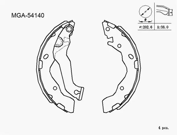 MGA 54140 | Kampana Balata Hyundai Accent Admıre 03 06