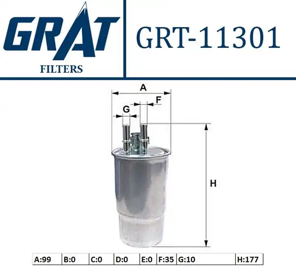GRAT 11301 | Mazot Filtresi Fluence Megane III S Tourer Scenic III 1 5 K9k Suzuki Grand Vitara 1 9 Ddıs