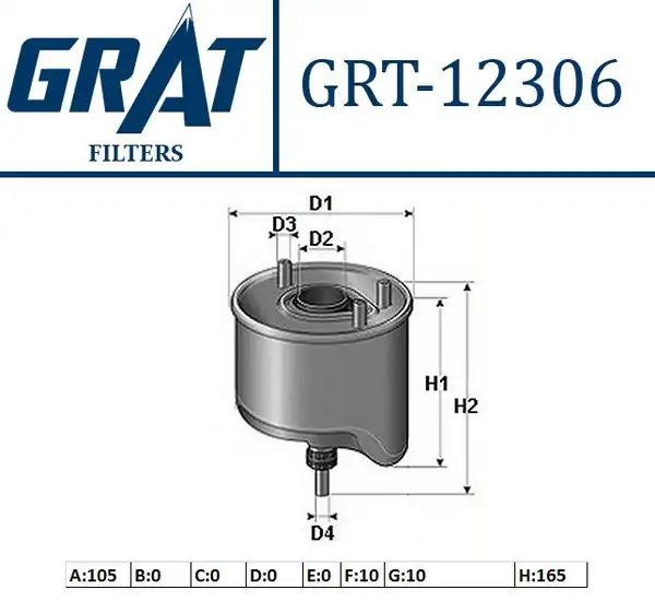 GRAT 12306 | Mazot Filtresi Ford Focus 1 6tdci 11 Peugeot 301 308 Partner Citroen C Elysee C3 C4 C5 Berlingo 1 6 Hdi
