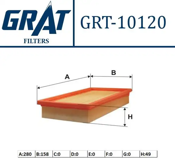 GRAT 10120 | Hava Filtresi Fiat Stilo 1 6i 16v 9 01