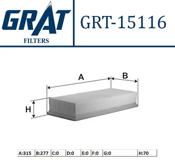 GRAT 15116 | Hava Filtresi VW LT 97 07 Mercedes Sprinter 95 06