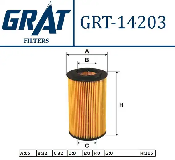 GRAT 14203 | Yağ Filtresi Opel Astra G 2 0 2 2dti Vectra B C 2 0 2 2dti Sıgnum Simtra Frontera 2 2dth