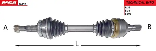 MGA 70357 | Aks Sol ABS li Opel Vectra B 1 8 2 0 29d 02