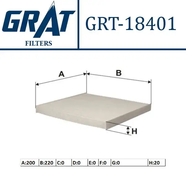 GRAT 18401 | Kabin Filtresi Toyota Corolla 03 07 Avensis 03 08