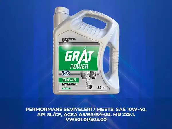 GRAT 610405 | Motor Yağı 5 Litre 10w40 Yarı Sentetik Api Sl Cf 4 Adet
