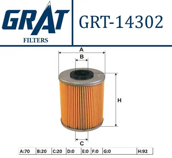 GRAT 14302 | Yakıt Filtresi Opel Astra F G 1 7td 2 0di Corsa C 1 7cdti Vectra B C 2 0di 2 0dti Combo 1 7cdti