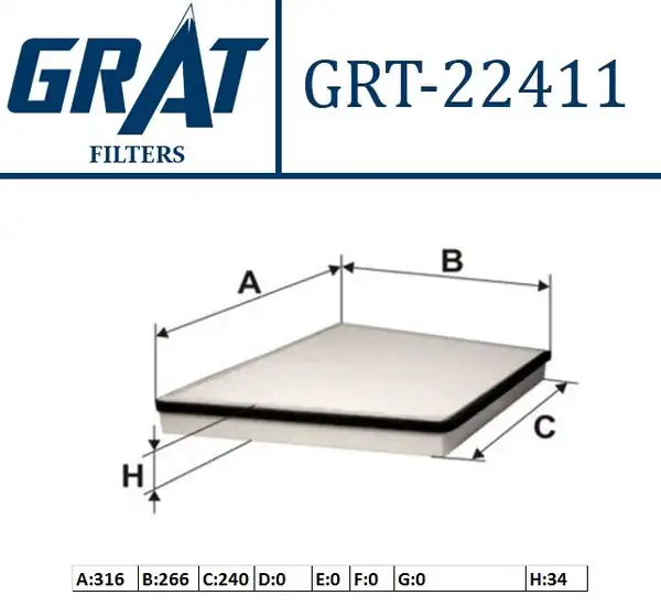 GRAT 22411 | Klima Filtresi Mercedes W211 02 08 C219 04 10