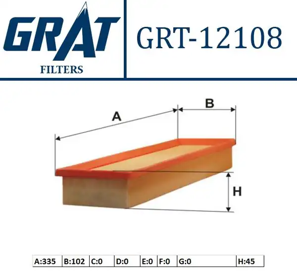 GRAT 12108 | Hava Filtresi Peugeot Partner Berlingo 96 P207 06 Citroen C2 C3 03 1 1 1 4 1 4i