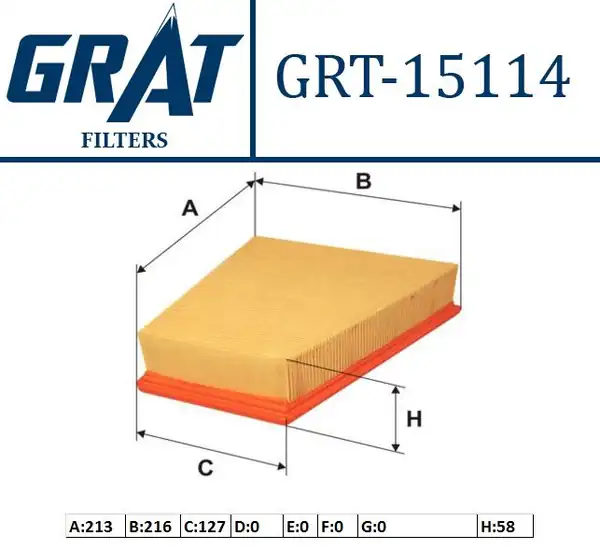 GRAT 15114 | Hava Filtresi VW Polo 02 14 Seat Ibiza 06 15 Skoda Fabia 00 15