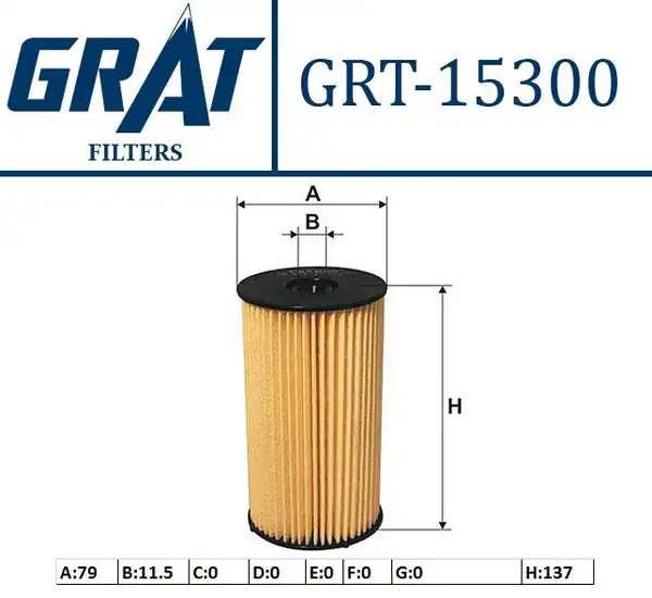GRAT 15300 | Mazot Filtresi VW Caddy 04 20 Passat 06 11 Audi A3 04 13 Seat Leon 06 13 Skoda Octavia 04 13