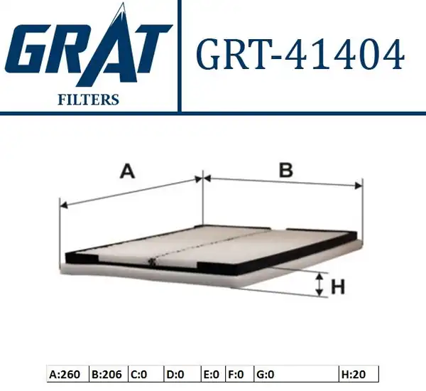 GRAT 41404 | Kabin Filtresi Nissan Primera 1 6 2 0 96 02