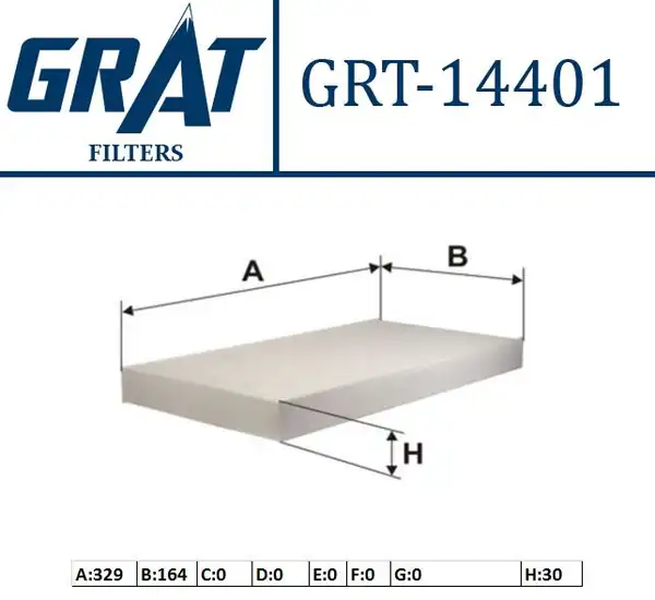 GRAT 14401 | Kabin Filtresi Kanatsiz Opel Combo 01 Corsa C 00 Vectra C 02 Tigra 04 Sıgnum 1 4 1 6 1 8 16v 2 0dti 03