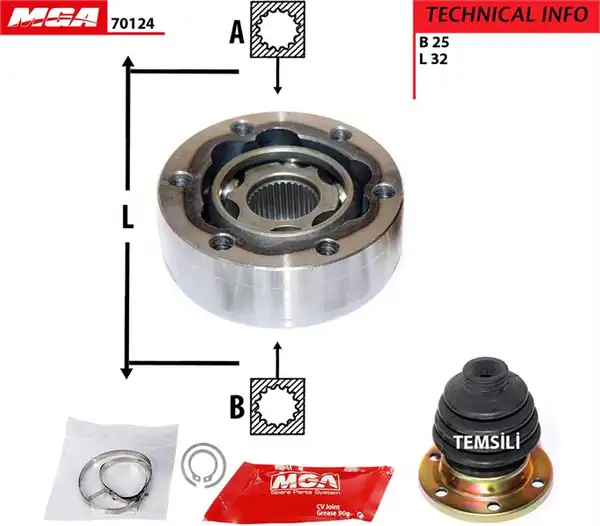 MGA 70124 | Aks Kafası İç Fiat Palio Siena Marea Bravo Alfa 146 156 166