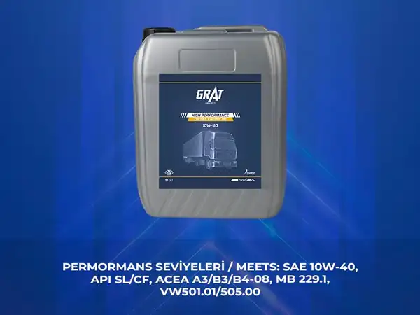GRAT 610420 | Motor Yağı 20 Litre 10w 40 Api Ci 4 Sl Acea E7 16 E4 16 Volvo Vds 3 Renault Rld 2 Man M3277 Volvo Onaylı 1990037