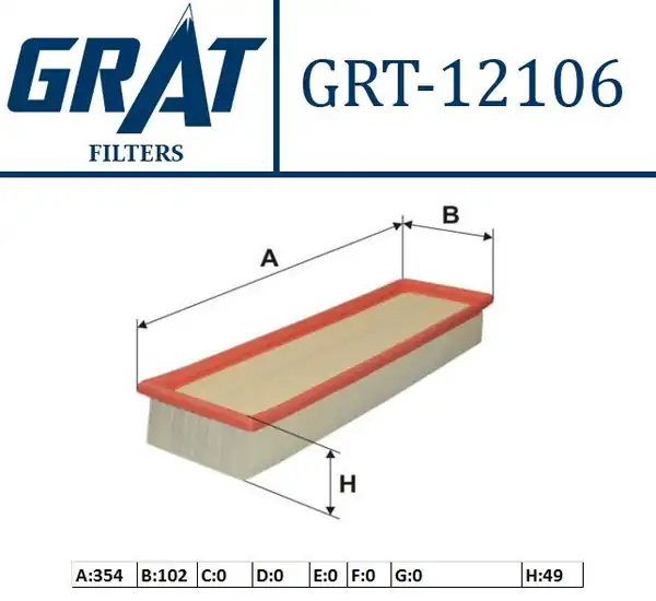 GRAT 12106 | Hava Filtresi Peugeot 206 1 4 16v 307 1 4 16v Citroen C4 1 4 16v