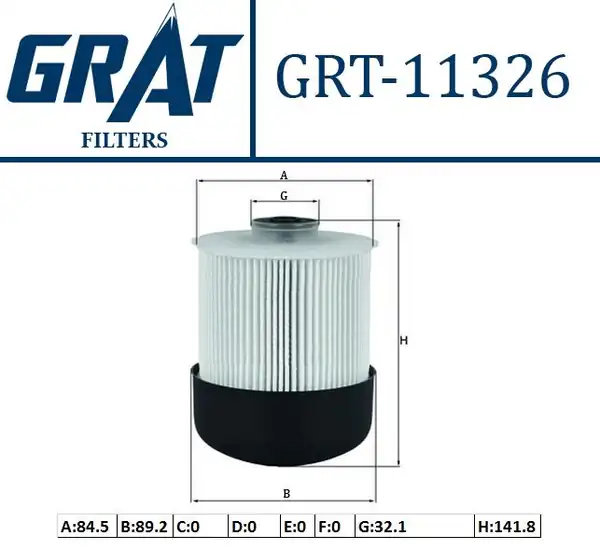 GRAT 11326 | Mazot Filtresi Master III Traffic III Navara 2 3 dCi 16 Mercedes X 220d 250d Vito Om622