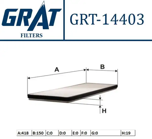 GRAT 14403 | Kabin Filtresi Opel Astra F Corsa B Tigra