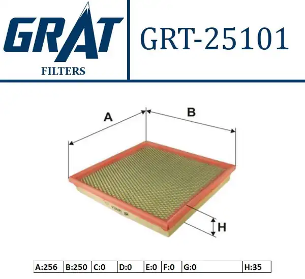 GRAT 25101 | Hava Filtresi Küçük Tip Astra J 1 3 1 4 1 5 1 6 2 0 Chevrolet Cruze 09 12