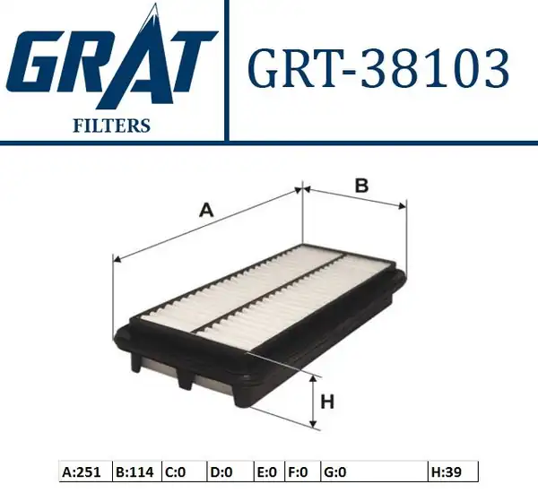 GRAT 38103 | Hava Filtresi Kia Picanto Benzinli 05 10
