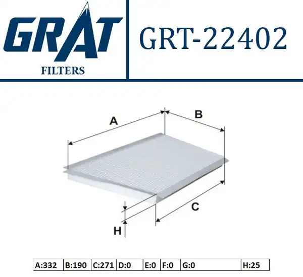 GRAT 22402 | Polen Filtresi Mercedes W203 02 07 Cl203 02 08 S203 01 07 C209 02 09 A209 02 10