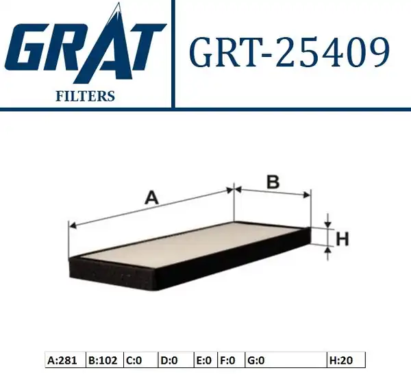 GRAT 25409 | Kabin Filtresi Chevrolet Rezzo 1 6 05
