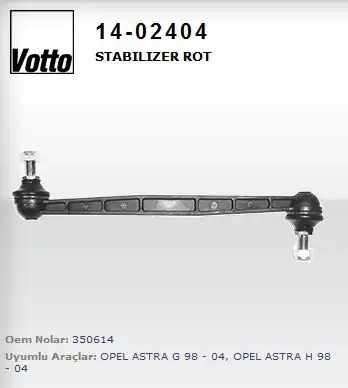 VOTTO 14-02404-14 | 02404 Stabilizer Rot Opel Astra G Astra H Zafira