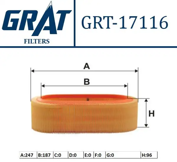 GRAT 17116 | Hava Filtresi Ford Transit 12 1993