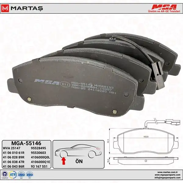 MGA 55146 | Fren Balatası Ön Master III