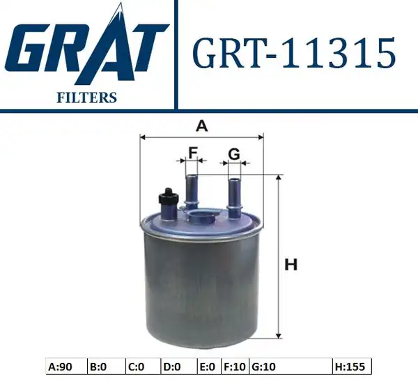 GRAT 11315 | Yakıt Filtresi Renault Kangoo 1 5 dCi 08 Laguna III 1 5 dCi 2 0 dCi 07