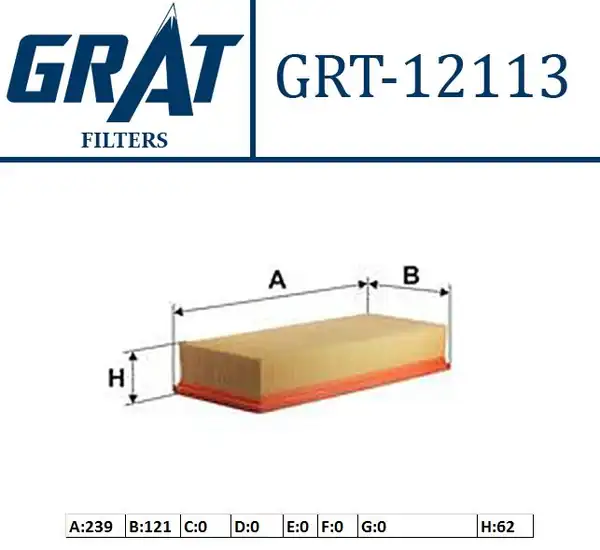 GRAT 12113 | Hava Filtresi Peugeot 208 301 2008 1 2vti Citroen C Elysee1 2vti 12 C3 II 12 Ds3 1 2vti 12