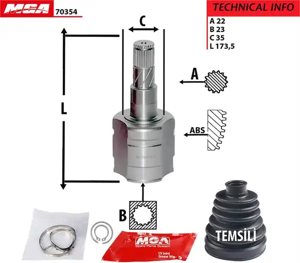 MGA 70354 | Aks Kafası İç Sağ Opel Corsa D 1 3 CDTI