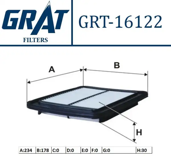 GRAT 16122 | Hava Filtresi Hyundai İ10 08 11 Benzinli