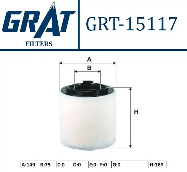 GRAT 15117 | Hava Filtresi VW Polo 10 Audi A1 11 14 Seat Ibiza 09 15 Skoda Fabia 09 15