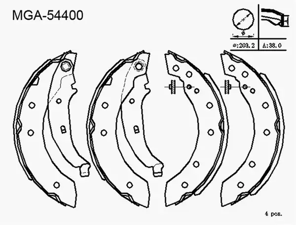MGA 54400 | Kampana Balata Levyelı Renault Clio İ II Laguna Twingo 01 Peugeot 106 206 306 97