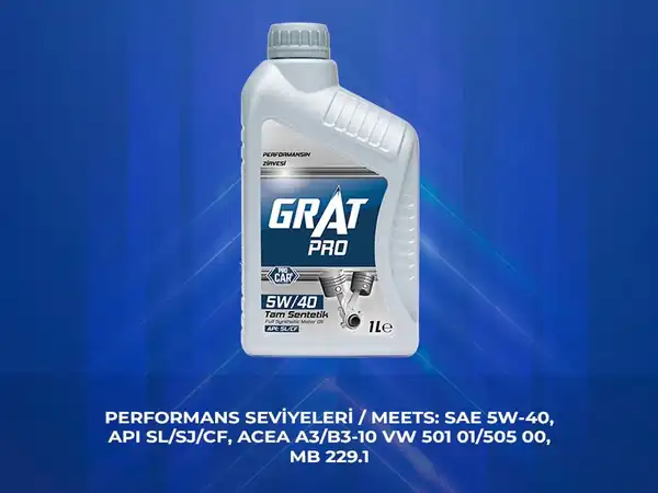 GRAT 605401 | Motor Yağı 1 Litre 5w40 Tam Sentetik Api Sl Cf 12 Adet