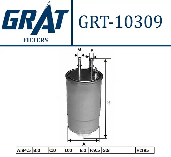 GRAT 10309 | Yakıt Filtresi Fiat Ducato 2 3d 2 0d 11 Citroen Jumper 3 0 Hdi 11 Peugeot Boxer 11 Euro 5