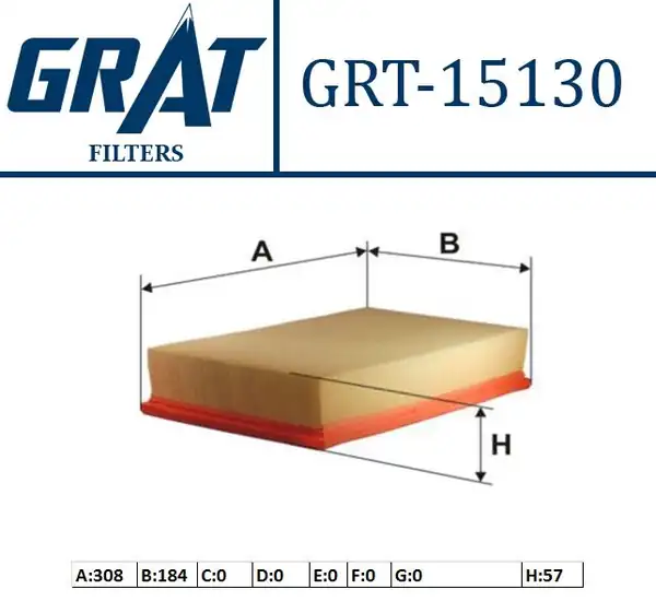 GRAT 15130 | Hava Filtresi VW Golf 13 Passat 15 Audi A3 13 Seat Leon 13 Skoda Octavia 13