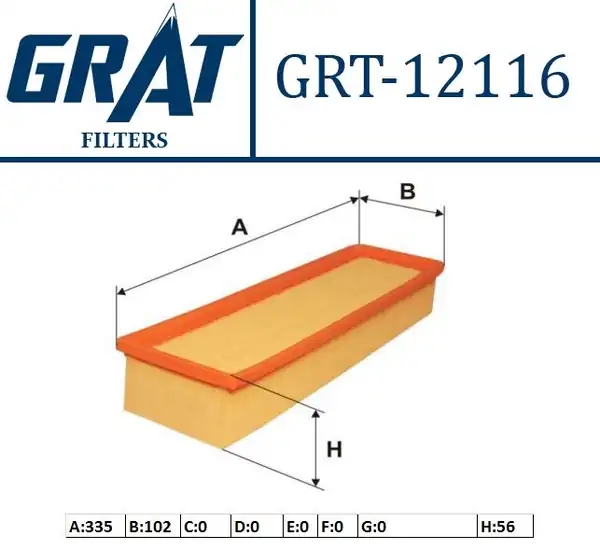 GRAT 12116 | Hava Filtresi Peugeot 207 1 4 1 6 06 Partner 1 6 01 Citroen C2 C3 1 4 03