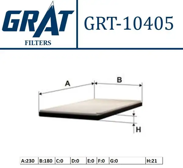 GRAT 10405 | Kabin Filtresi Fiat Bravo II 07 Stilo 01 06 Delta III 08 1 4 1 6d 1 9 JTD 2 0d