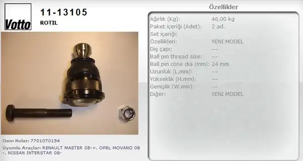 VOTTO 11-13105-11 | 13105 Rotil Alt 24mm 07 09 26 Master II