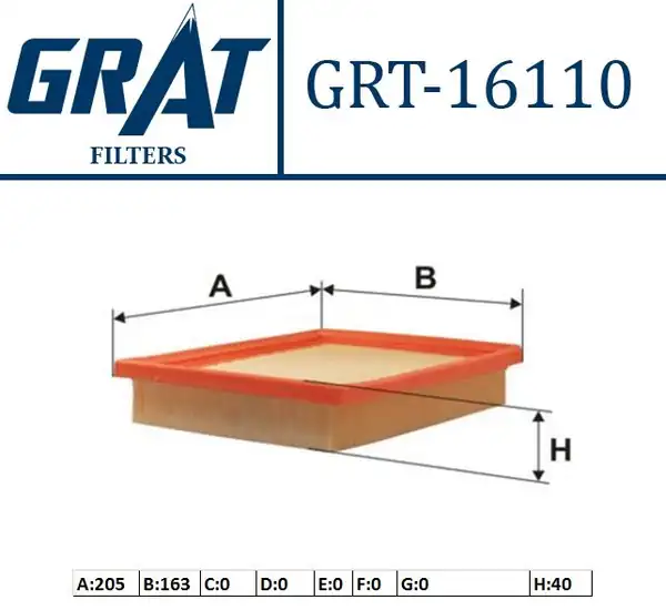 GRAT 16110 | Hava Filtresi Hyundai Accent 95 00 1 3