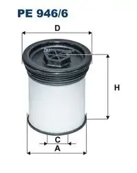 FILTRON PE946-6 | Mazot Filtresi Opel Antara 2.2 CDTI / Chevrolet Captiva 11-> / Jeep Cherokee 2.0-2.2-3.0 CRD
