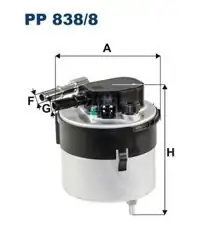 FILTRON PP838-8 | Mazot Filtresi 06-Focus-C.Max-Fiesta-Vo.S40 1.6 TDCI (Demir)
